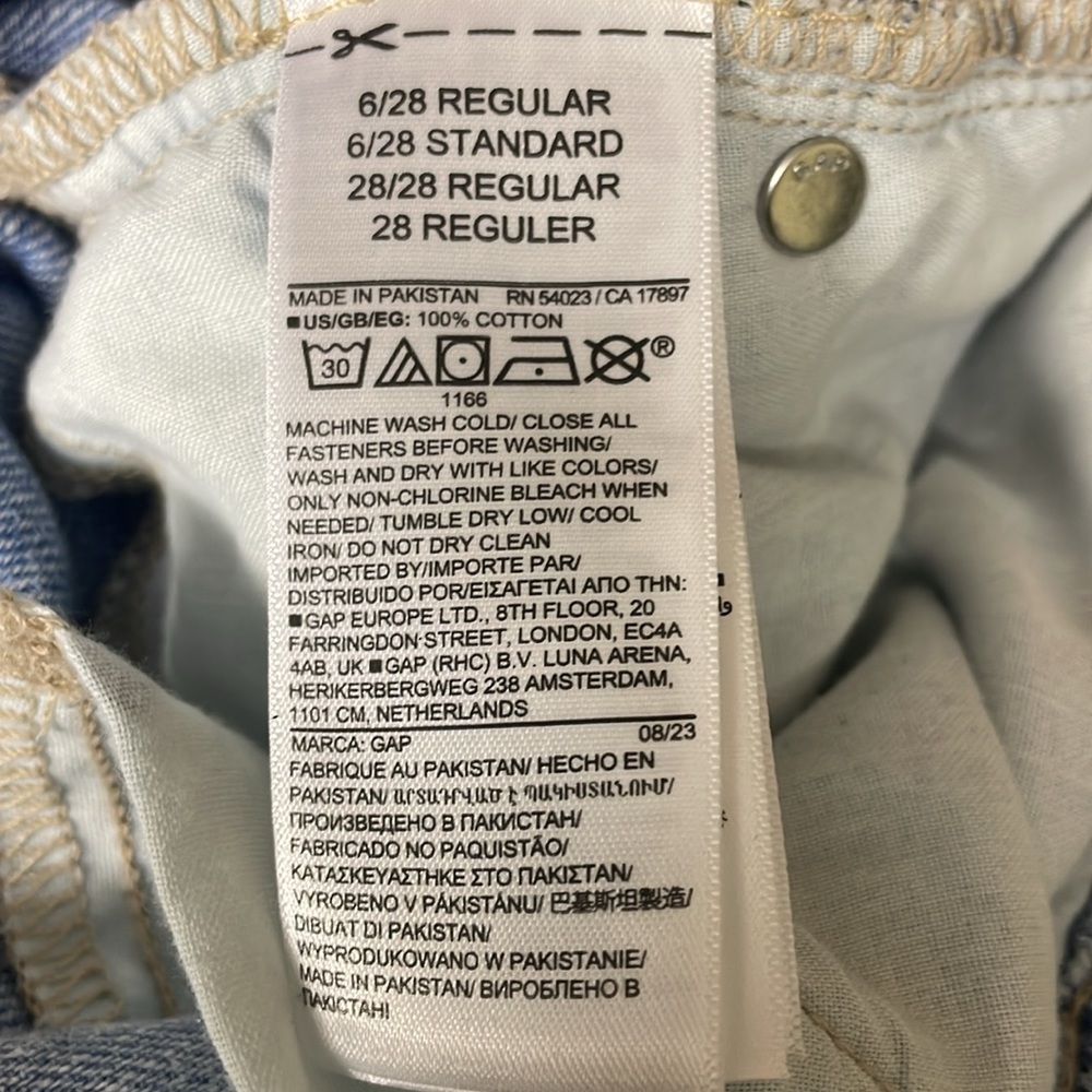 Gap denim women’s high rise wide leg jeans size 6/28 regular 100% cotton - Picture 10 of 10